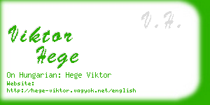 viktor hege business card